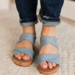 Corky’s Stranded Wedge Sandals- Denim