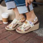 Corky’s Carley Wedge Sandals- Natural Mini Floral